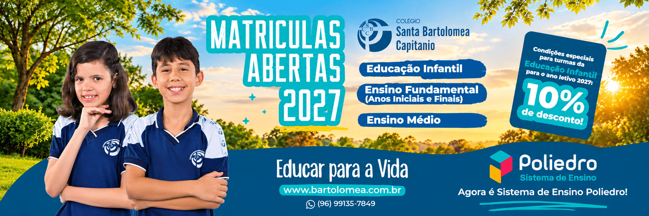 Matrículas Abertas 2027 ao Ar Livre